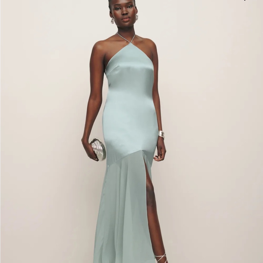 Reformation Tosca dress in Aquamarine